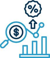 Search Line Blue Two Color Icon vector