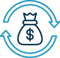 Return Of Investment Line Blue Two Color Icon vector