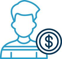 Investor Line Blue Two Color Icon vector