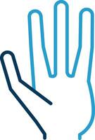 Alien Hand Line Blue Two Color Icon vector