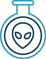 Aliens Line Blue Two Color Icon vector