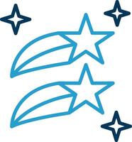 Shooting Stars Line Blue Two Color Icon vector