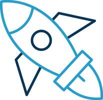 Rocket Line Blue Two Color Icon vector