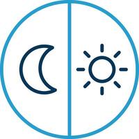 Day And Night free Line Blue Two Color Icon vector