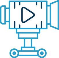 Camera Dolly Line Blue Two Color Icon vector