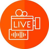 Live Stream Line Yellow White Icon vector