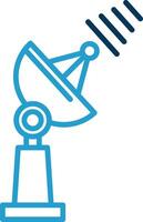 Satellite Dish Line Blue Two Color Icon vector