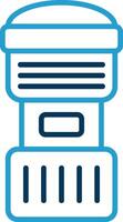 Camera Lens Line Blue Two Color Icon vector