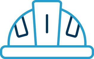 Helmet Line Blue Two Color Icon vector