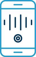 Voice Recording Line Blue Two Color Icon vector