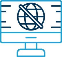 No Signal Line Blue Two Color Icon vector
