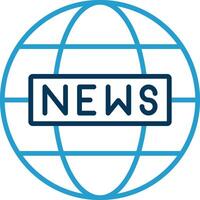 World News Line Blue Two Color Icon vector