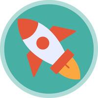 Rocket Flat Multi Circle Icon vector