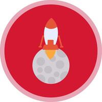 Moon Landing Flat Multi Circle Icon vector