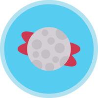 Planet Flat Multi Circle Icon vector