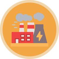 Power Plant Flat Multi Circle Icon vector