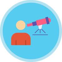 Astronomer Flat Multi Circle Icon vector