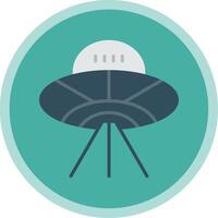 Alien Spaceship Flat Multi Circle Icon vector