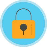 Locked Flat Multi Circle Icon vector