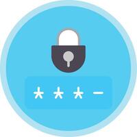 Password Flat Multi Circle Icon vector
