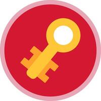 Old Key Flat Multi Circle Icon vector