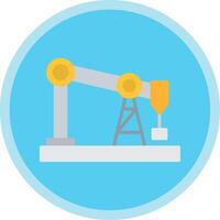 Drilling Rig Flat Multi Circle Icon vector