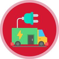 Electric Vehicle Flat Multi Circle Icon vector