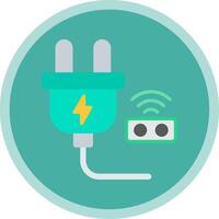 Smart Plug Flat Multi Circle Icon vector