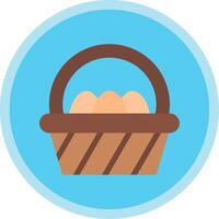 Eggs Basket Flat Multi Circle Icon vector