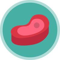 Raw Meat Flat Multi Circle Icon vector