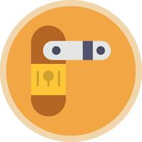 Door Lock Flat Multi Circle Icon vector