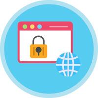 Web Security Flat Multi Circle Icon vector