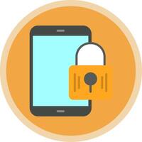 Mobile Security Flat Multi Circle Icon vector