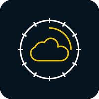 Cloud Computing Line Yellow White Icon vector