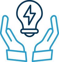 Light Bulb Line Blue Two Color Icon vector