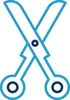 Scissors Line Blue Two Color Icon vector