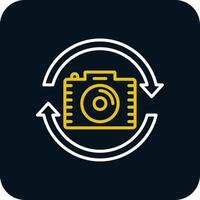 Switch Camera Line Yellow White Icon vector