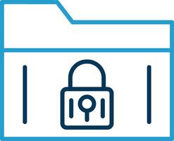 Secure Folder Line Blue Two Color Icon vector