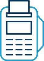 Pos Terminal Line Blue Two Color Icon vector