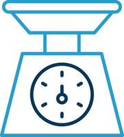 Weighing Machine Line Blue Two Color Icon vector