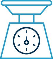 Weighing Machine Line Blue Two Color Icon vector