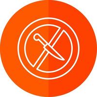 No Knife Line Yellow White Icon vector