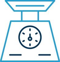 Weigh Scale Line Blue Two Color Icon vector