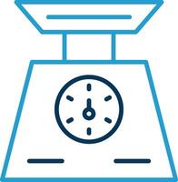 Weigh Scale Line Blue Two Color Icon vector