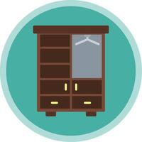 Wardrobe Flat Multi Circle Icon vector