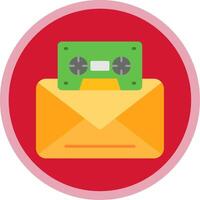 Voice Mail Flat Multi Circle Icon vector