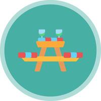 picnic mesa plano multi circulo icono vector