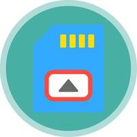 Memory Card Flat Multi Circle Icon vector