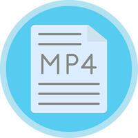 Mp4 Flat Multi Circle Icon vector