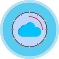 Cloud Computing Flat Multi Circle Icon vector